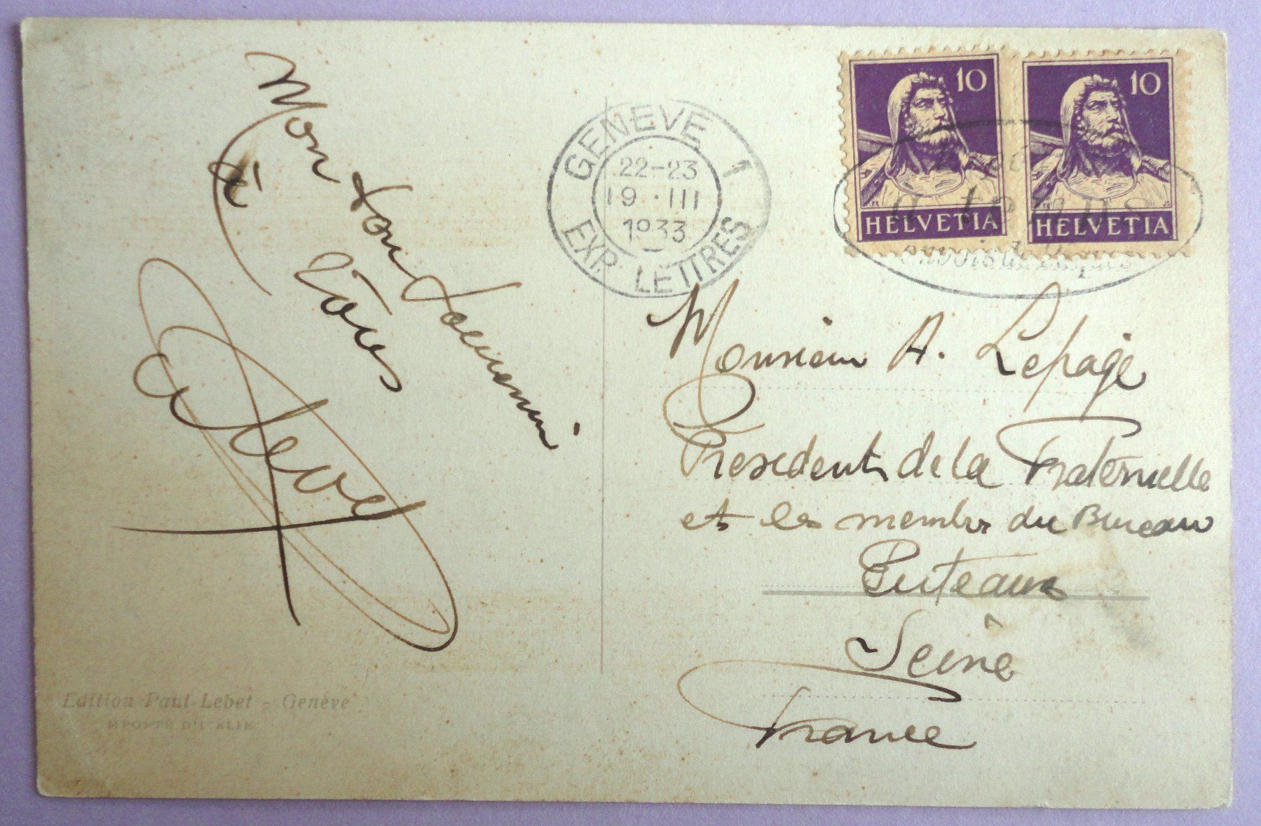 Cartoline postali: Genève - Palais des Nations – Usato da Fétigny venduto da Billy2miny 1