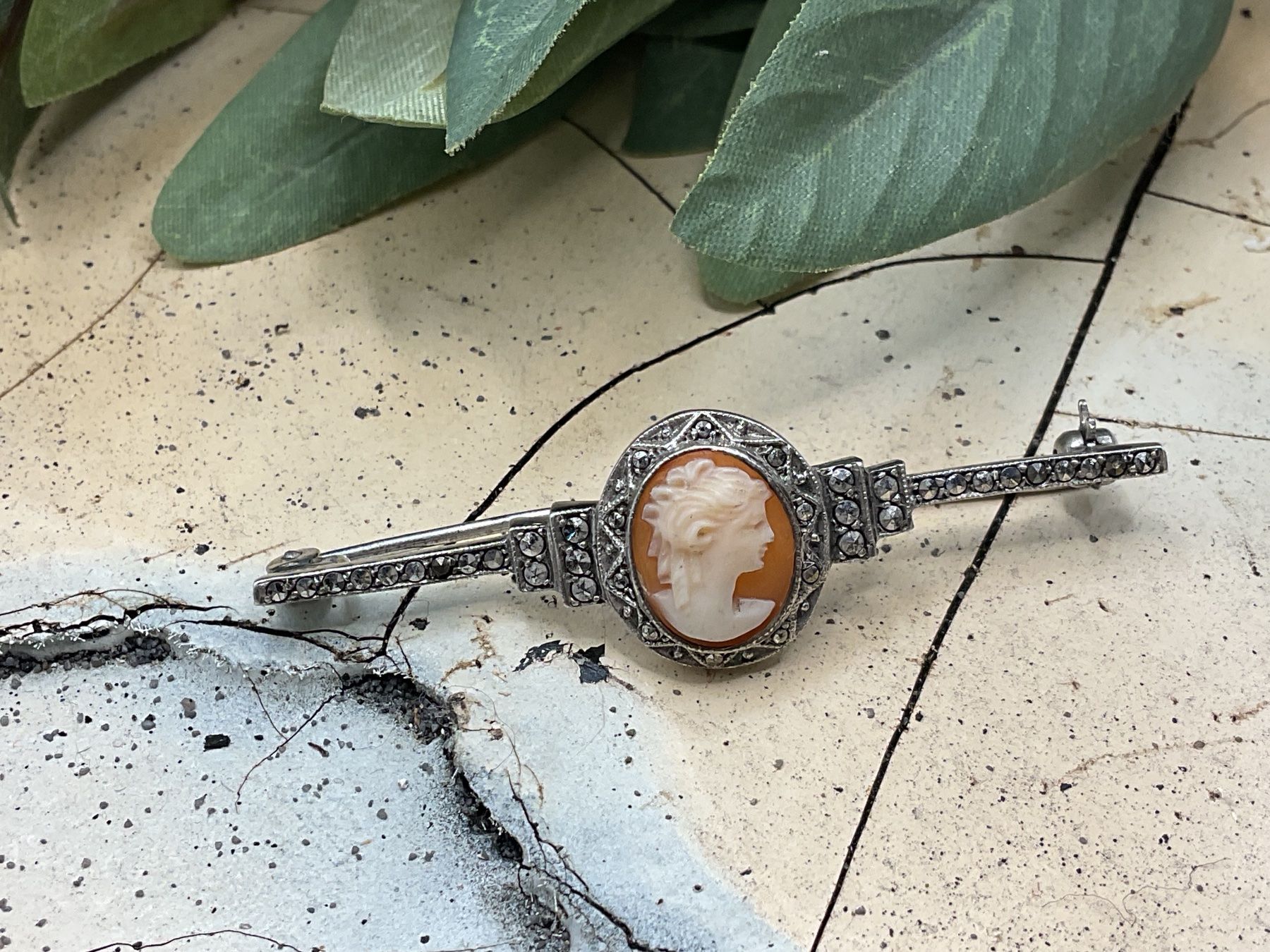 Spille & Fermagli: Antike Stabbrosche, Cameo und Markasiten Silber – Usato da Luzern venduto da S.Kern01 4