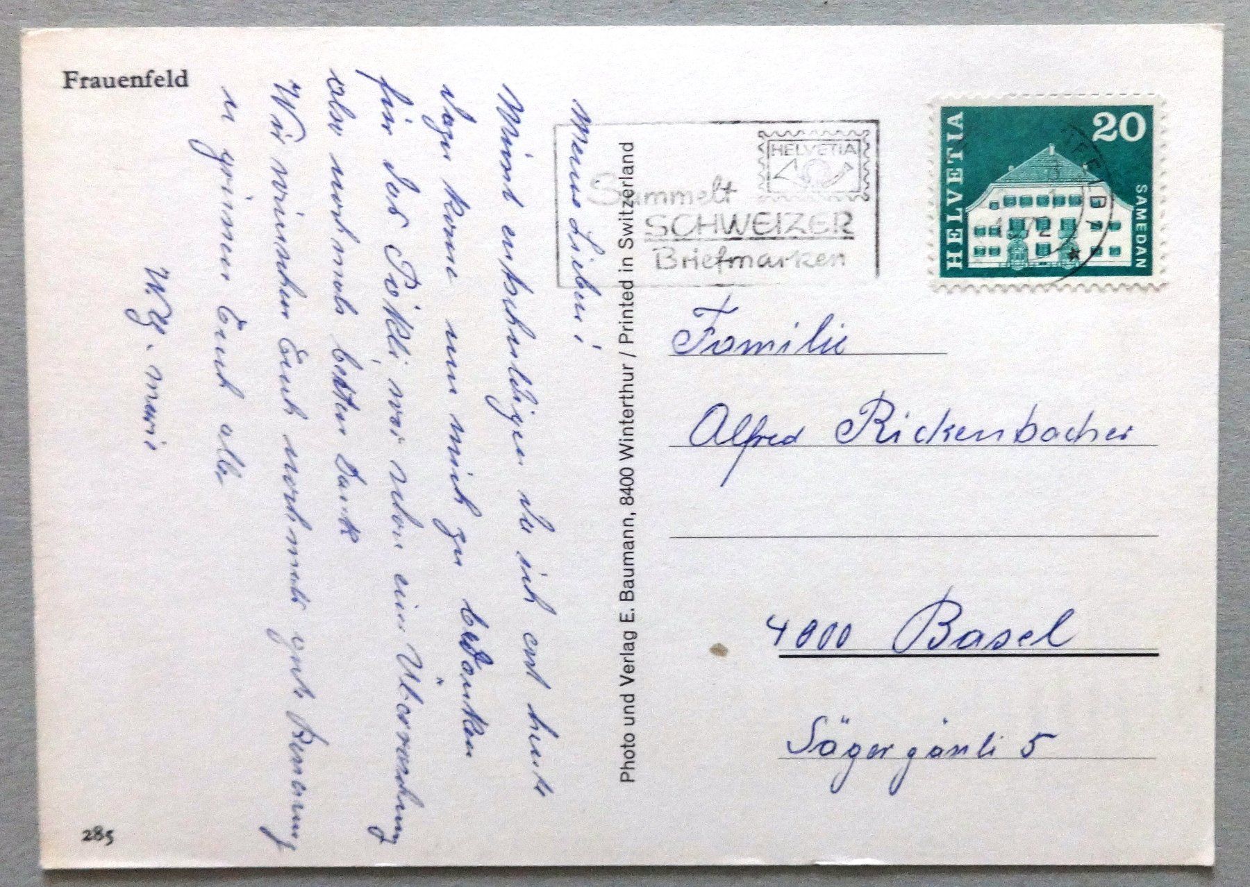 Cartes postales: Frauenfeld – D'occasion à Fétigny par Billy2miny 1