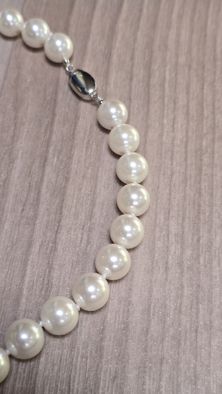 Perlen (unechte): Collier de perles élégant - fermoir argent 0.925 – Gebraucht aus Cressier NE von Oldwatch94 1