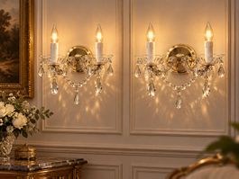 2x Kristall Wandlampe Messing Vintage Barock Kronleuchter