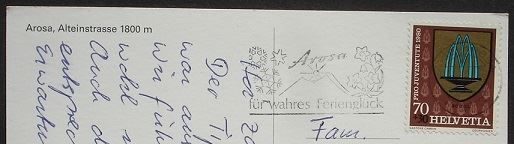 Ansichtskarten: AROSA Alteinstrasse - Pferde-Schlitten – Gebraucht aus Jona von philajona 1