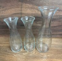 Vintage Milchkrüge, Karaffen, Glas, 3 Stk, Retro Style!