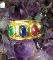 Atelier DESIGNER RING Saphir/Rubin/Smaragt 750er GG  TOP!