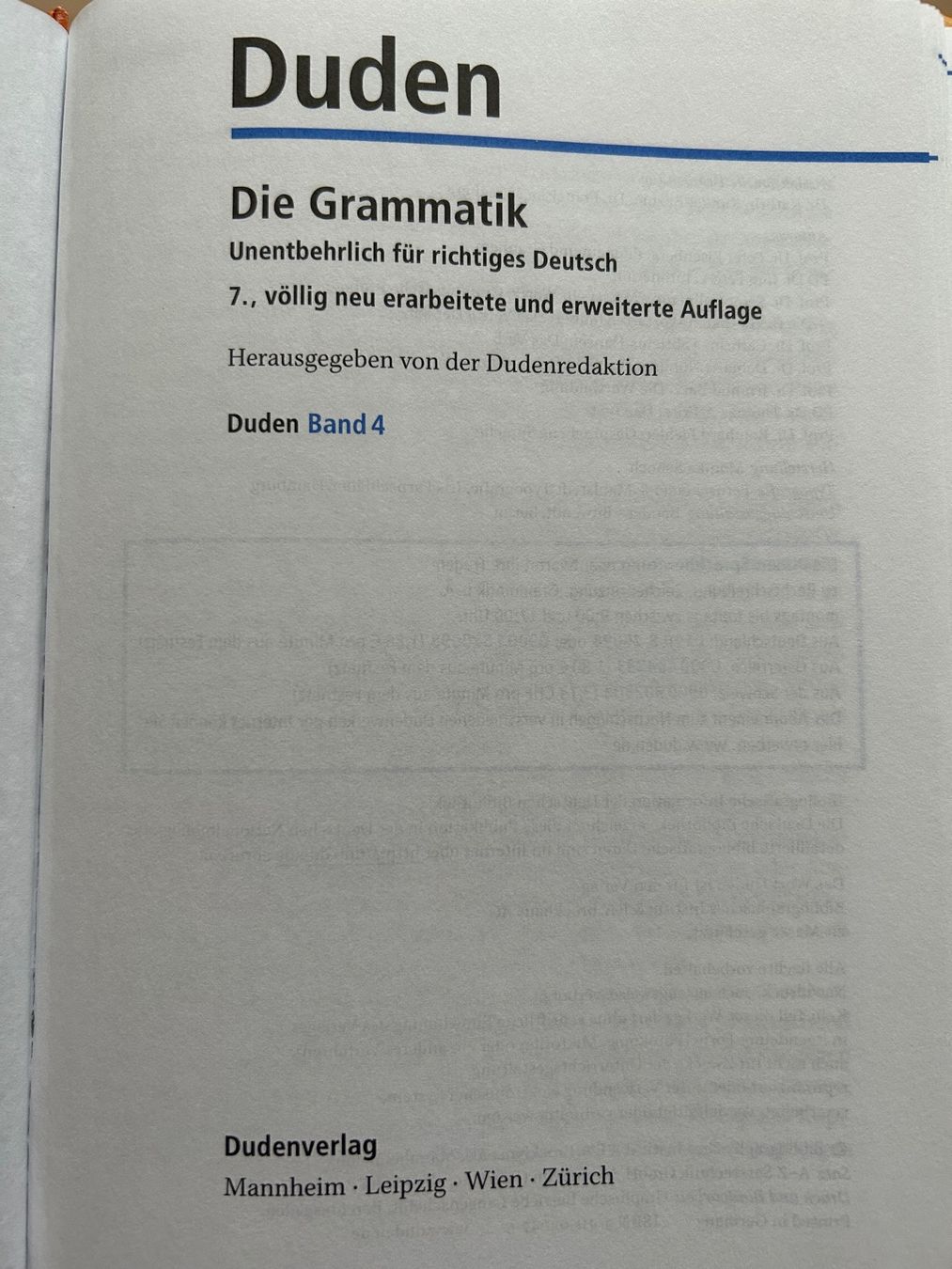 Bücher: Duden Grammatik 4 -7.Auflage – Neu (gemäss Beschreibung) aus Rorschach von  1
