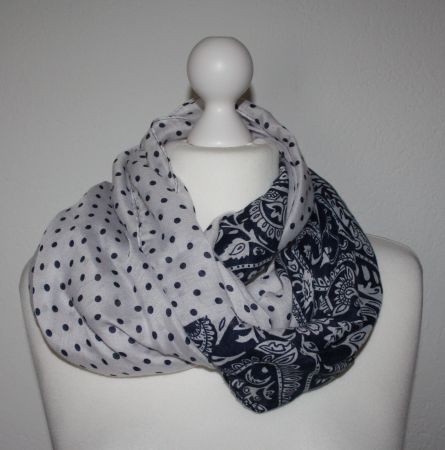 Foulard Tuch Schal Loop blau-weiss