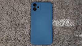 Coque d’iPhone 11 bleue en silicone solide