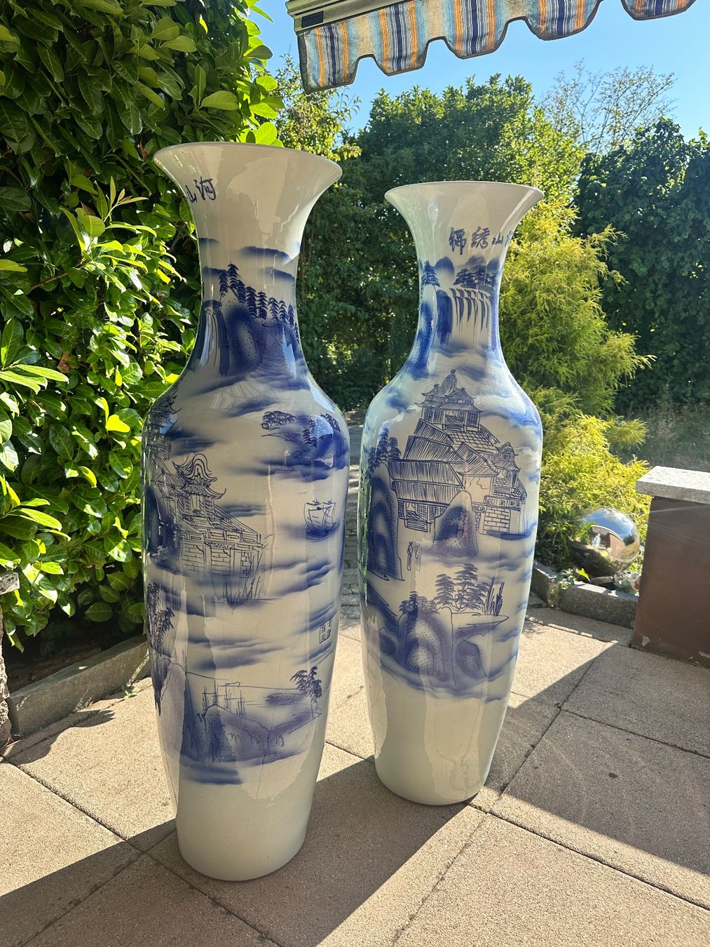 Alle Dekorationen: Tall Blue & White Vases Pair - Summer Decor – Gebraucht aus Niederlenz von bul_m9x7 6