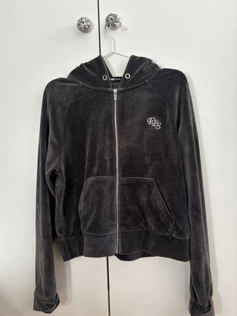 Velours Hoodie Grau XL