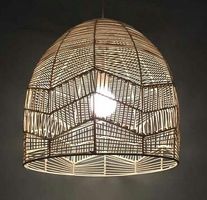 Lampe Rattan Lampenschirm Beleuchtung Hängelampe Rattanlampe