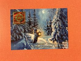 Weihnachtskarte Philatelie Liechtenstein mit Briefmarke