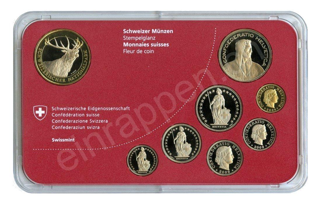 Tutti le monete: SET de monnaie suisse de 2009 non circulé FDC – Nuovo e nell'imballaggio originale da Fribourg venduto da Kiki020