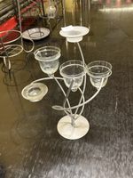 Kerzenständer Metall Glas 5 Arme mit Teelichtgläsern
