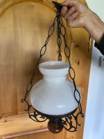 Antike Hängelampe, Jugendstil Lampe mit Kette, Vintage