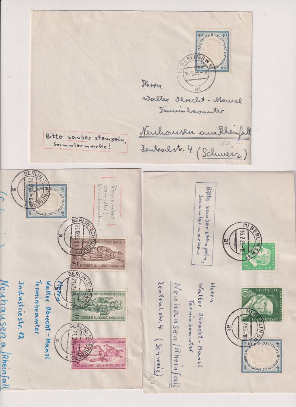 Tous les timbres: Neun interessante Briefe Frühe Deutsche Post !! – D'occasion à Bibern SH par Heinibuehrer 1