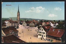 Amriswil, Kirche und Geschäfte am Markt
