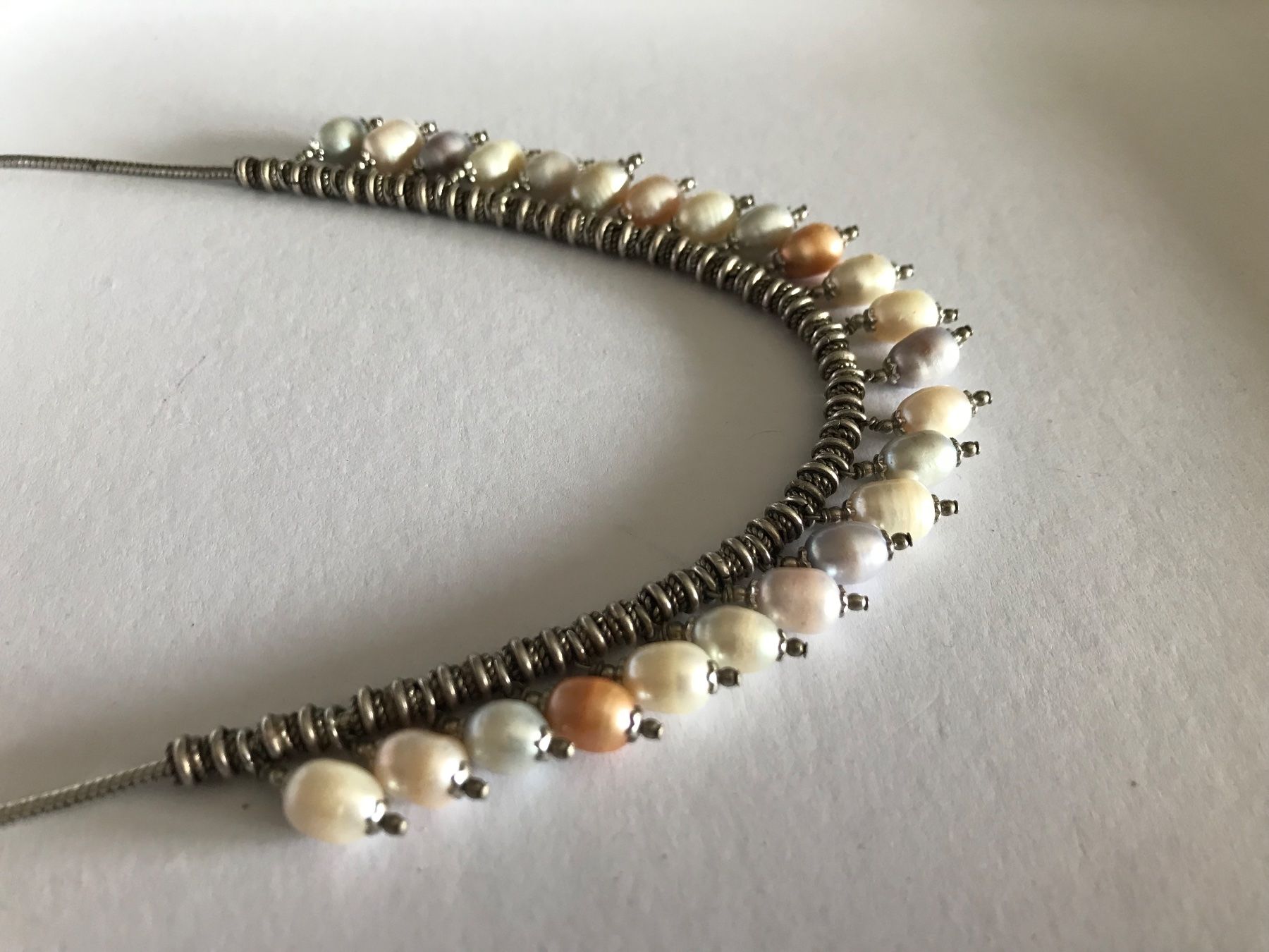 Ketten: Collier de perles naturelles multicolores - plaqué argent – Gebraucht aus Grimisuat von eliseba88 3