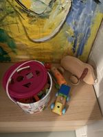 Holzspielzeug: Eichhorn Bausteine, Zug & Elefant