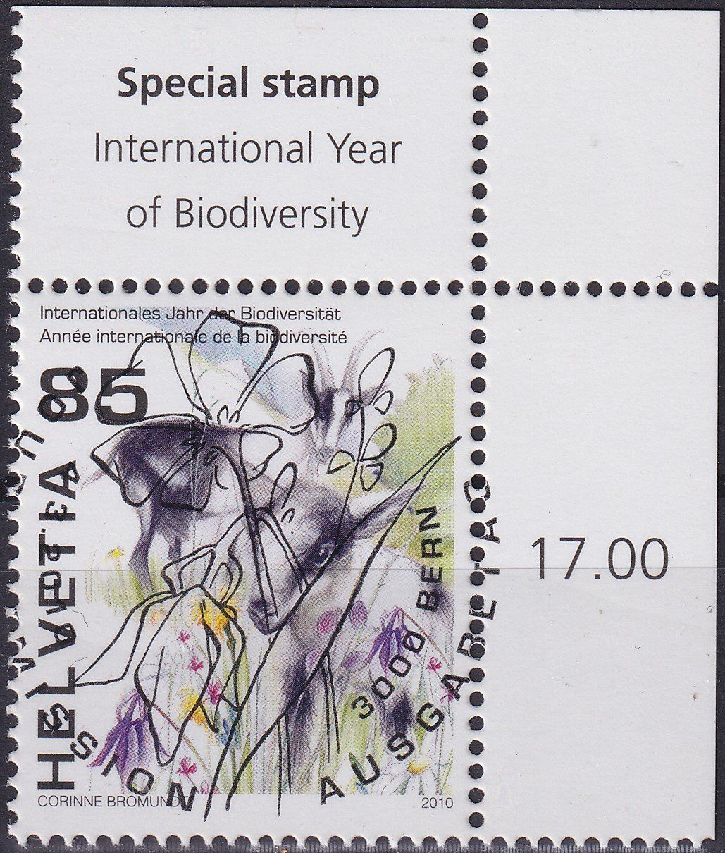 Tutti i francobolli: 2010, Nr.1342 "Bioversität" mit ET-Voll-Stempel +ECKTABS. – Usato da Sursee venduto da Luzernerraute