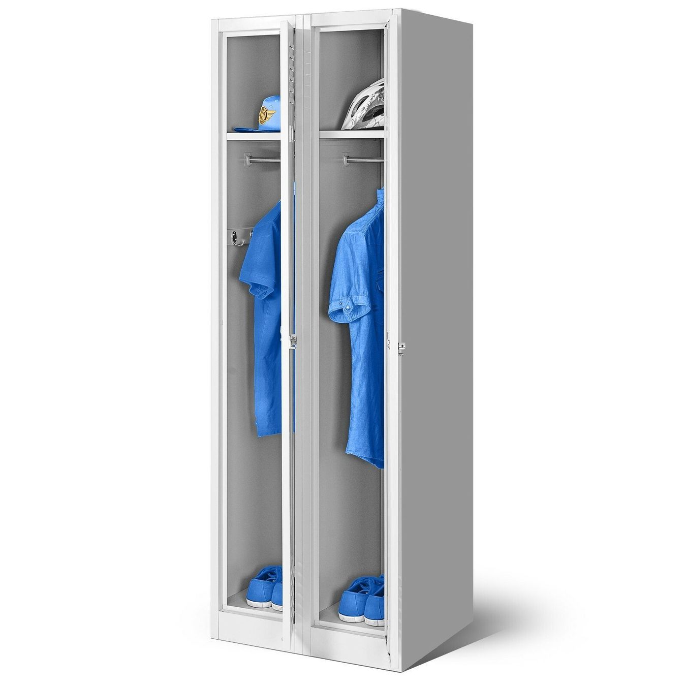 Schränke: Schliessfachschrank 2 Fächer - Grau/Grau – Neu und originalverpackt aus Wallenwil von toesstal-vertrieb 2