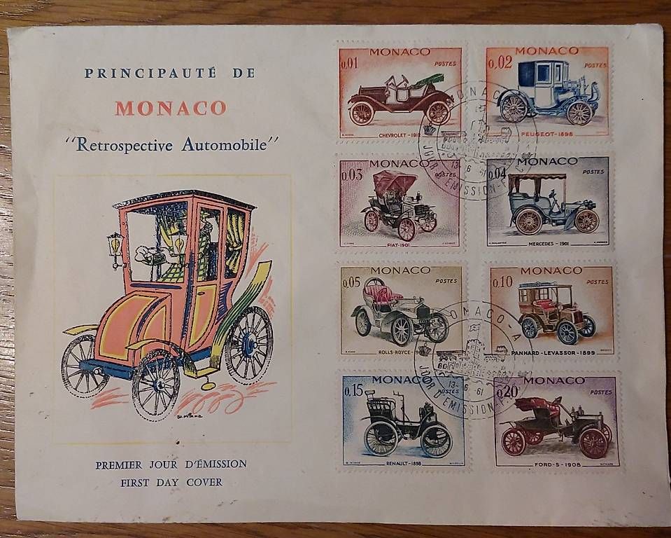 Tutti i francobolli: Ersttagsbrief FDC Automobile MONACO 1961 – Usato da Konolfingen venduto da Maroka3