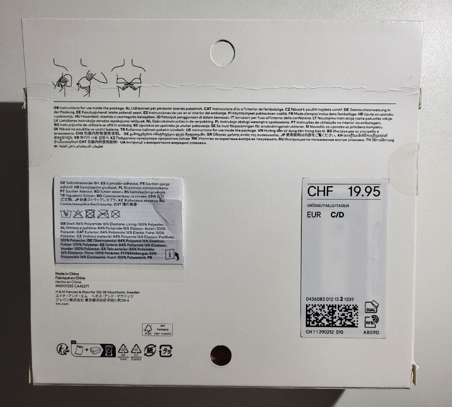 H&M Altra biancheria intima: Selbstklebender BH, Körbchen C/D, H&M – Nuovo e nell'imballaggio originale da Embrach venduto da Saphira_007 1