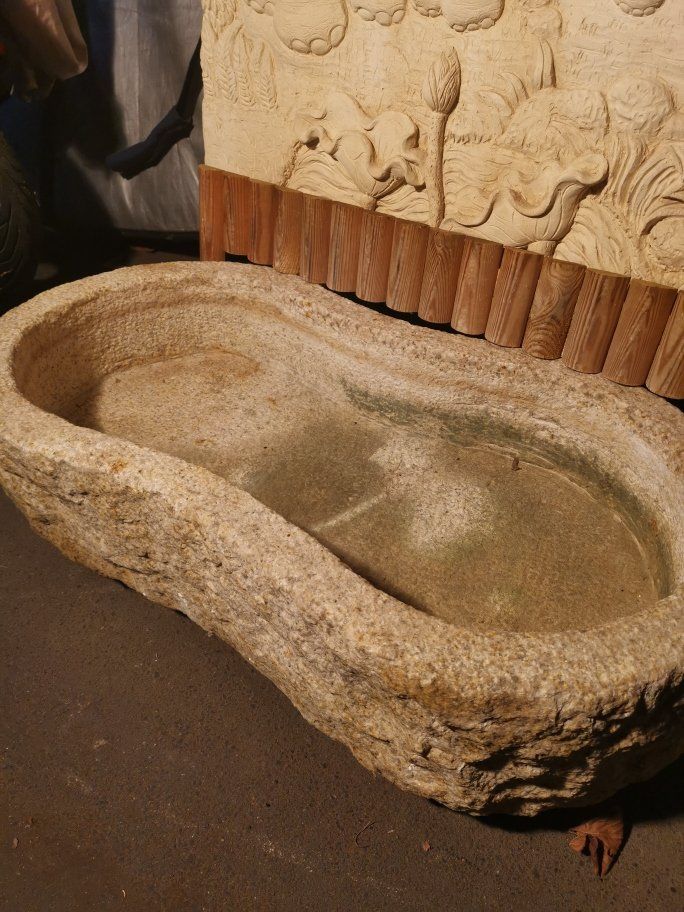 Sculture & Statue: Wunderschönes Sandsteinbild Elefanten mit Brunnen – Usato da Hilterfingen venduto da Sabilui 5