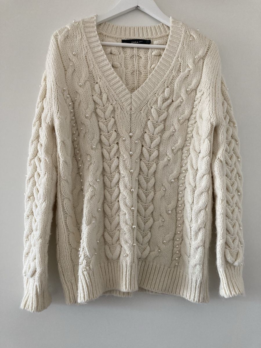 Zara Maglioni & Felpe: Zara Strickpullover mit Perlen, Winter, Grösse S, Top! – Usato da Zürich venduto da Timbera