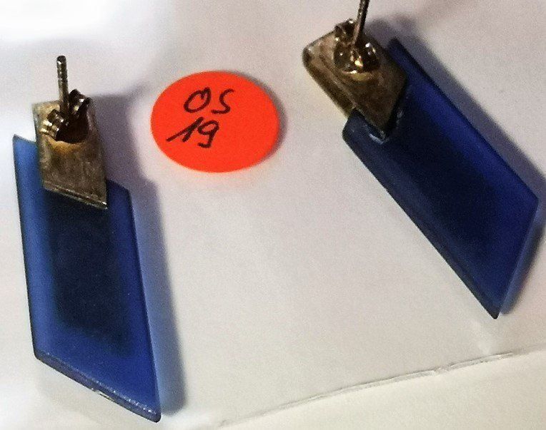 Orecchini pendenti & Orecchini a lobo: Ohrstecker Glas blau Silber  (OS19) – Nuovo (secondo la descrizione) da Lutzenberg venduto da Pinschi01 2