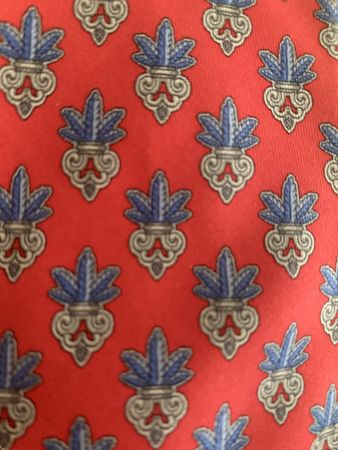 Cravatta HERMÈS Paris 100% Seta Rossa Blu