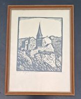 Keel Carl, Burgkirche Raron, Holzschnitt, Grab Rilke