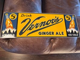 ALTES BLECHSCHILD GINGER ALE GETRÄNKE EMAIL SELTEN