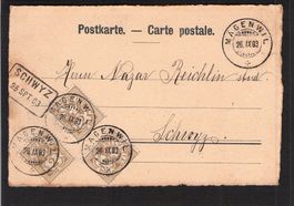 #Aushilfsstempel Schwyz 1903 , Marken