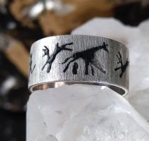 AFRIKANISCHER RING 925 SILBER MIT TIEREN