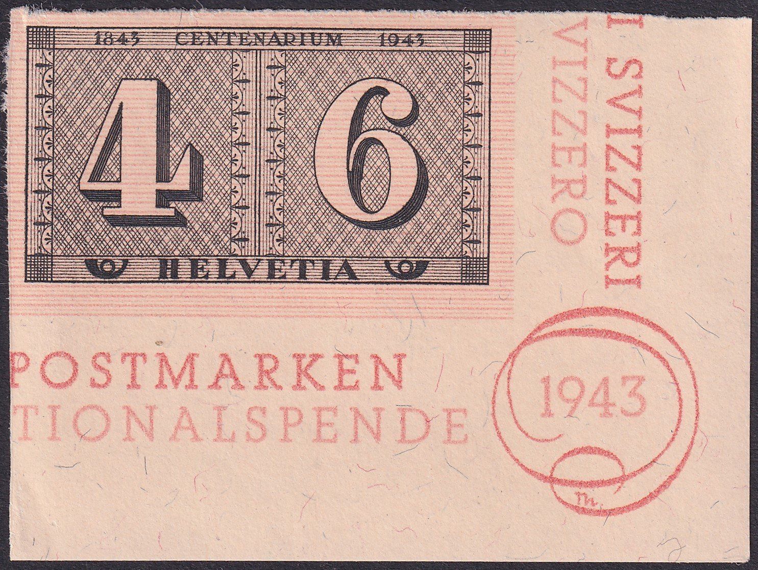 Alle Briefmarken: 1943, W15 Bogenausschnitt (Luxussblatt) postfrisch ** – Gebraucht aus Sursee von Luzernerraute
