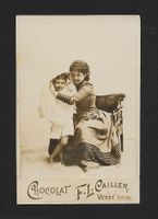 Carte Chocolat F.L. Cailler: Couple d'enfants (1900s)