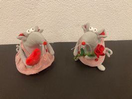 Mäuse Paar sitzend, je ca. 20 x 15 x 17 cm