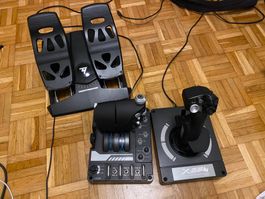 Logitech G X56 HOTAS & Thrustmaster Flight Rudder Pedals