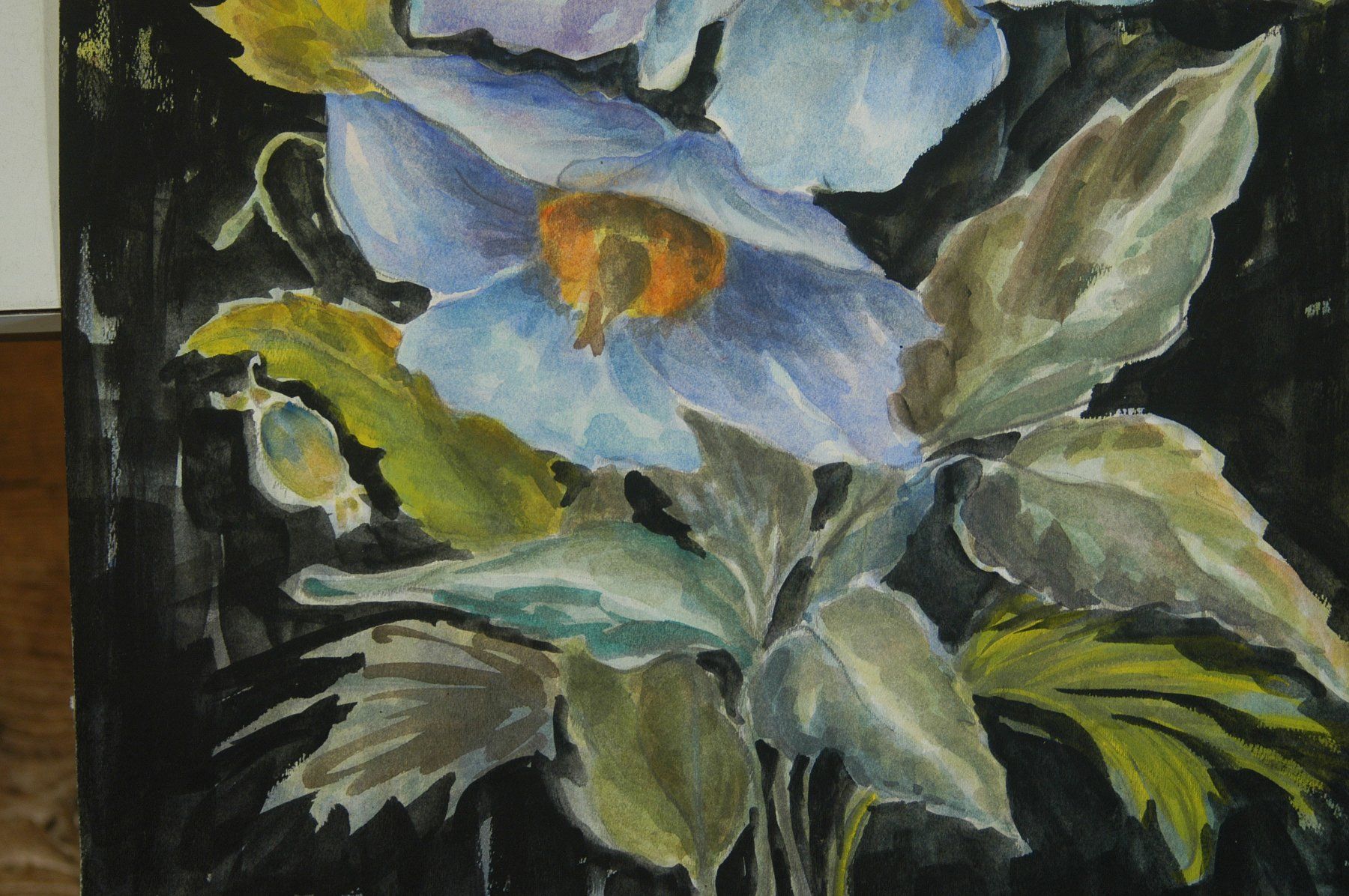 Dipinti: Blumenstilleben Aquarell 33 x 69 cm – Usato da Herisau venduto da Wisen 2