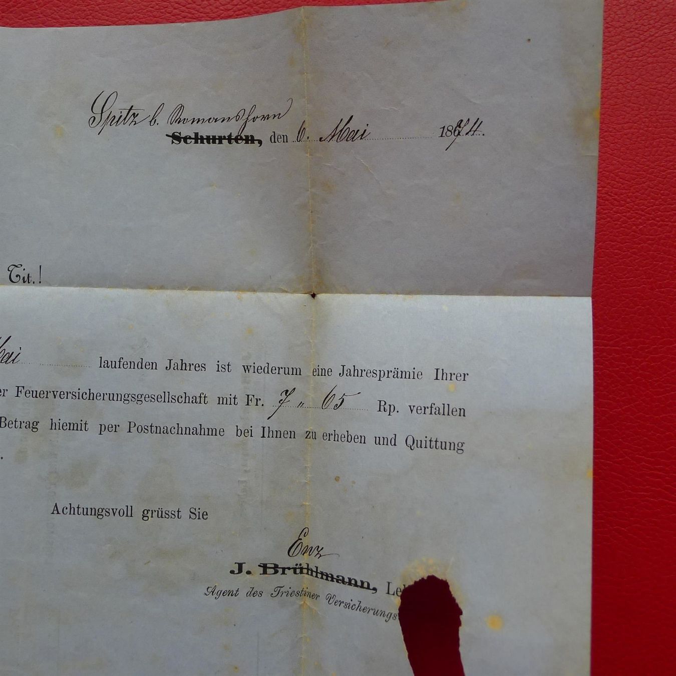 Tutti i francobolli: 1874: Nr.32 auf "Forwarded" BELEG von TRIEST/ROMANSHORN – Usato da Sursee venduto da Luzernerraute 5