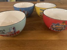 Schalen Set 4-teilig Müsli Vintage Retro neuwertig