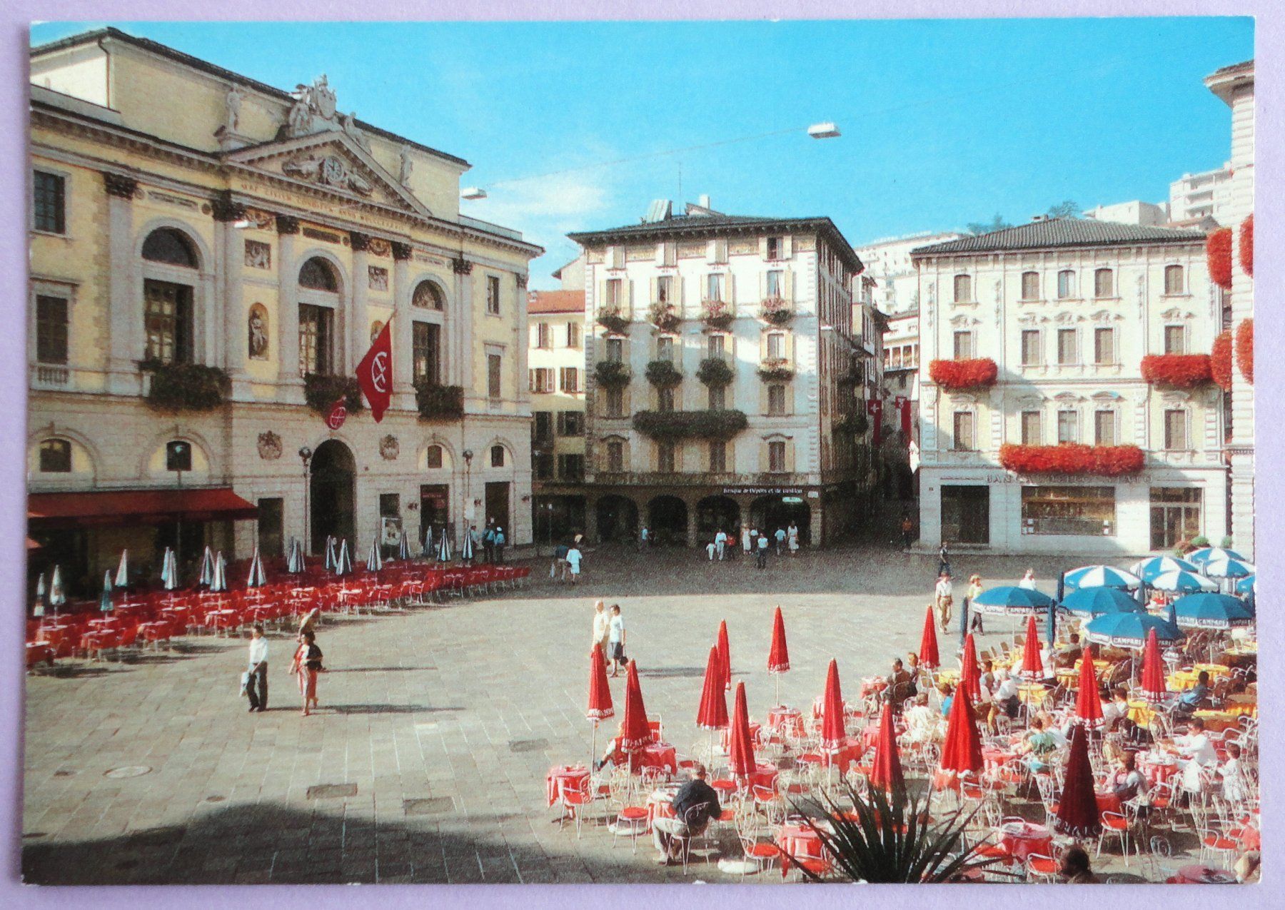 Ansichtskarten: Lugano - Piazza Riforma – Gebraucht aus Fétigny von Billy2miny