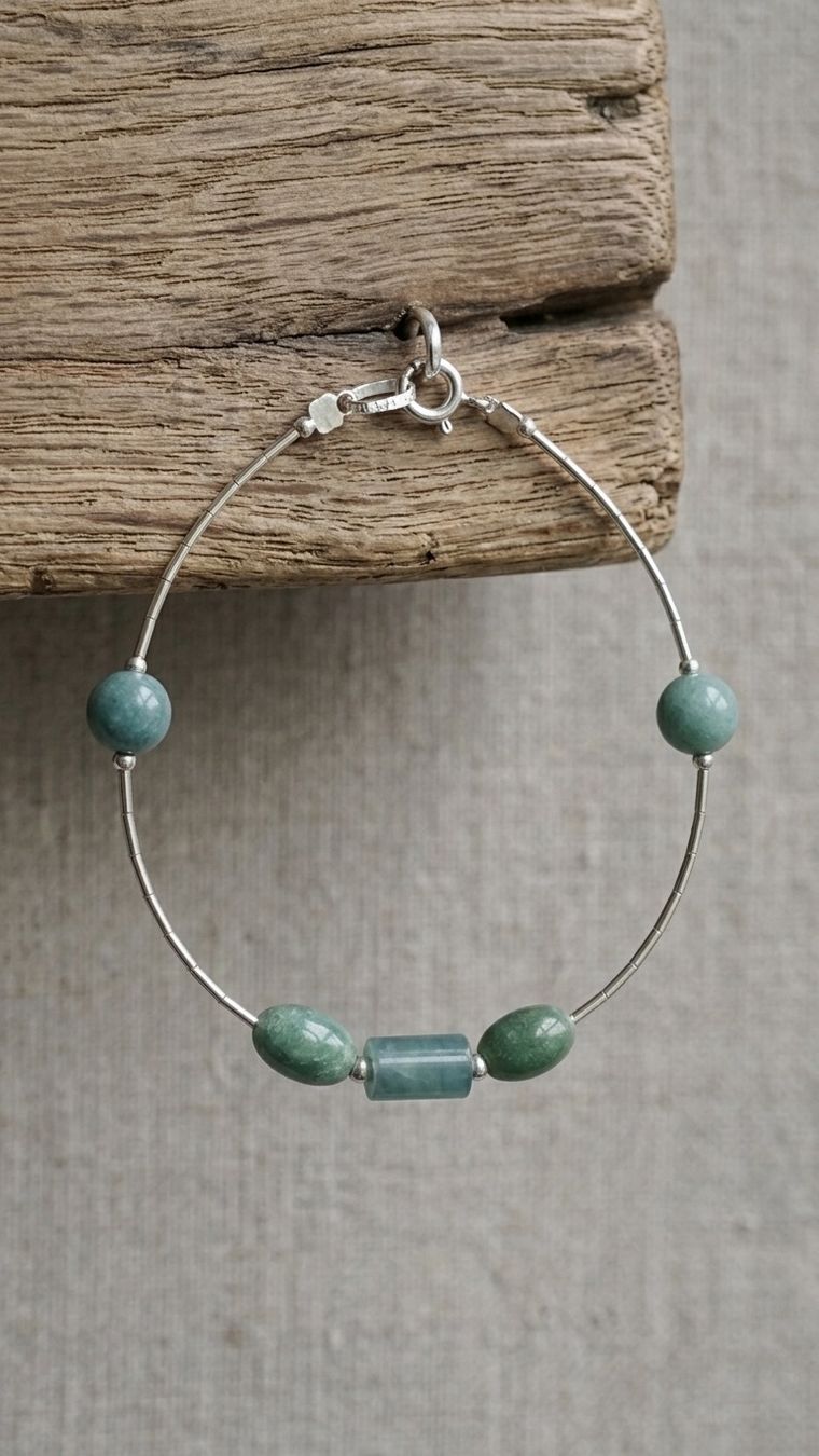 Bracciali & Braccialetti: Armband mit Jade und Silber – Nuovo e nell'imballaggio originale da Ruggell venduto da Shop_Jade 3