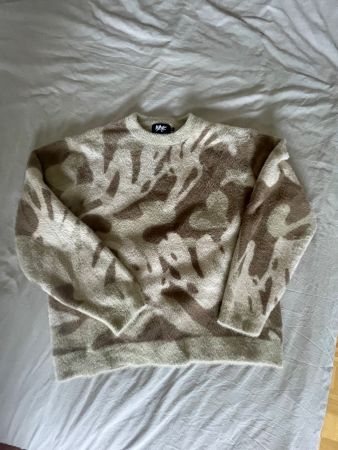 Weyz Camo Knit Sweater Beige/Brown Size M, Barely Worn
