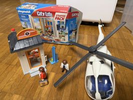 Playmobil City Life Helikopter mit Praxis 70818 guter Zustan