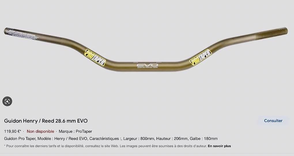 Pezzi di ricambio: Guidon ProTaper moto diamètre 28 mm – Usato da Lausanne venduto da dan_wtm7
