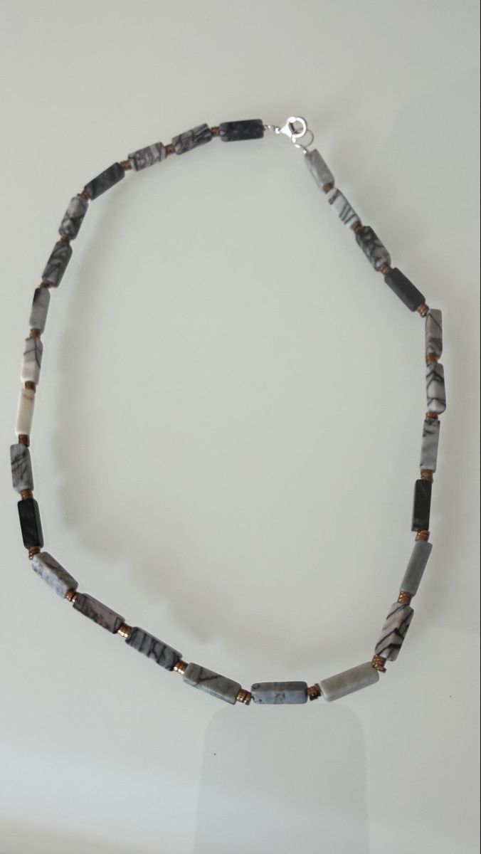 Catenine: Jaspis-Picasso Unikat, neu, 46 cm – Nuovo e nell'imballaggio originale da Ebikon venduto da Leonidas2 4