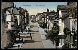 AK Romanshorn, Bahnhofstraße mit Automobil Garade und Passan