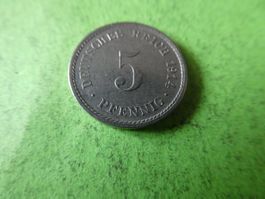 Dt. Reich 1914 A,  5 Pfennig
