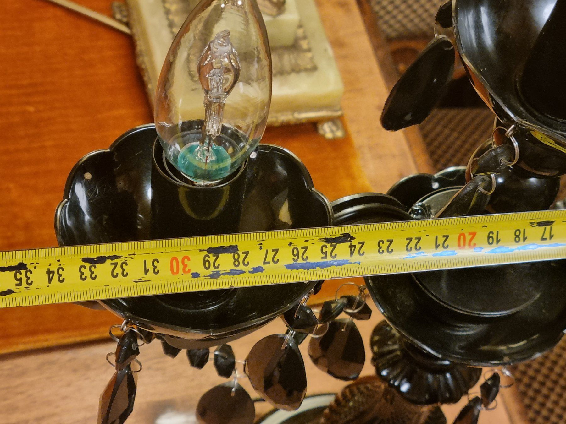 Lampen: Barock Tischlampe 3-arm Schwarz Glasfuß – Gebraucht aus Scharnachtal von devin03 9